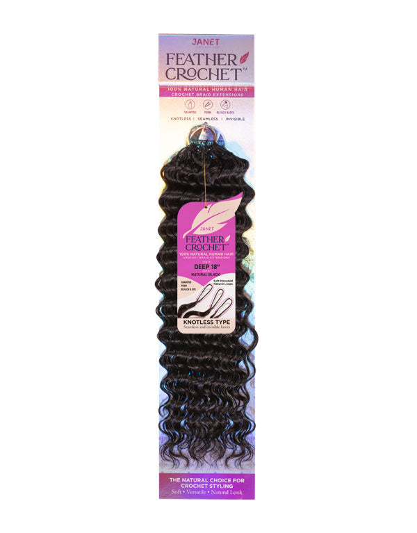 HH FEATHER CROCHET HAIR DEEP WAVE 18″