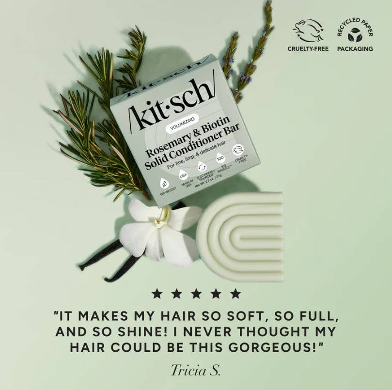 Rosemary & Biotin Volumizing Shampoo & Conditioner Bar Combo for Hair Growth