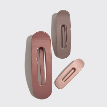 KITSCH Flat Lay Claw Clip 3-Pack Ultra Glossy - Terracotta