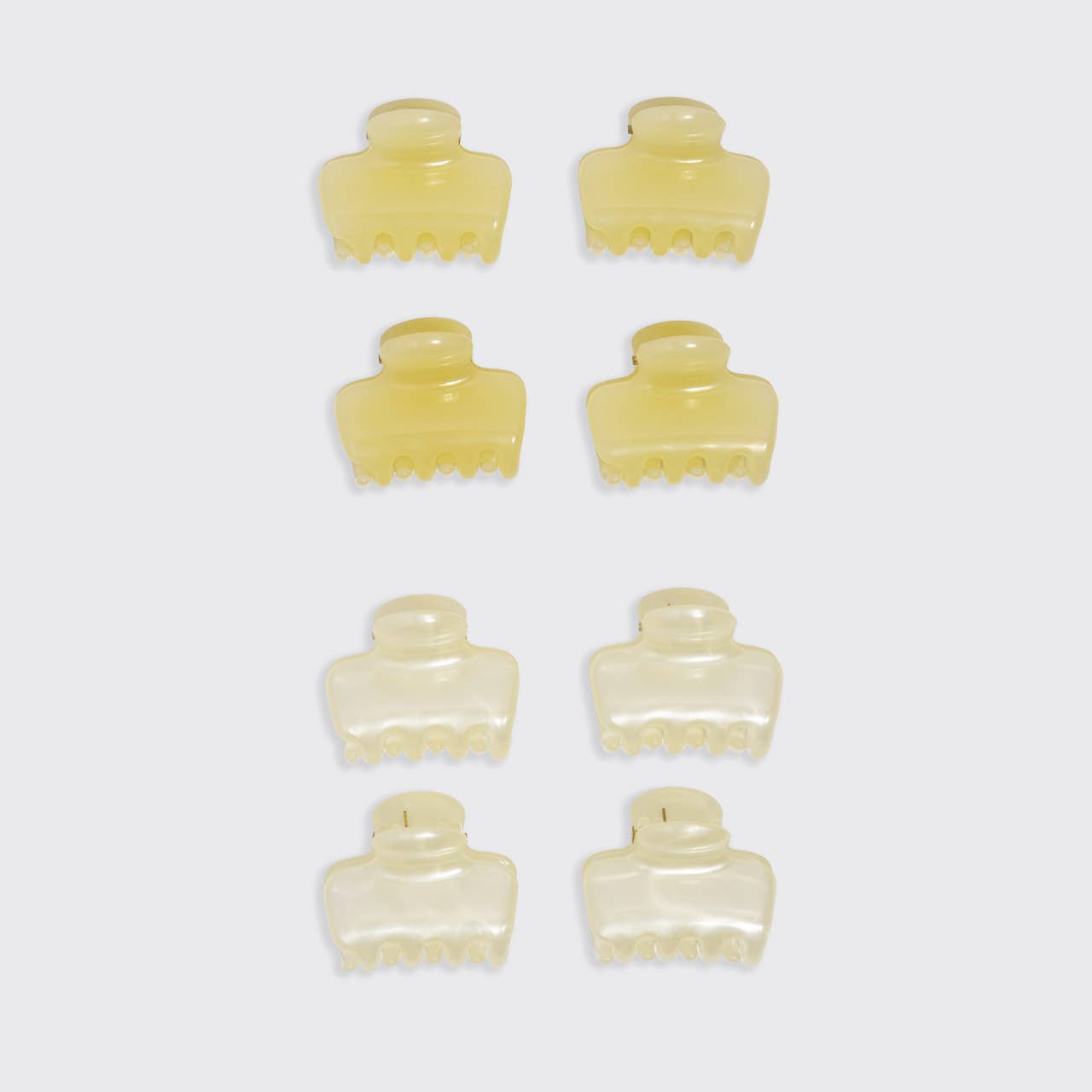 KITSCH Mini Jelly Cloud Hair Clips 8-Pack - Pearlized Cream & Butter Yellow