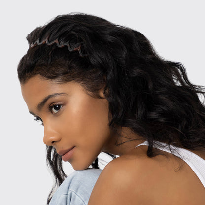 Zig Zag Headband 2-Pack for Hair Styling - Black & Tortoise