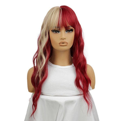 Colorful Bangs Long Wave Synthetic Wig with Bangs 26" - Style 1