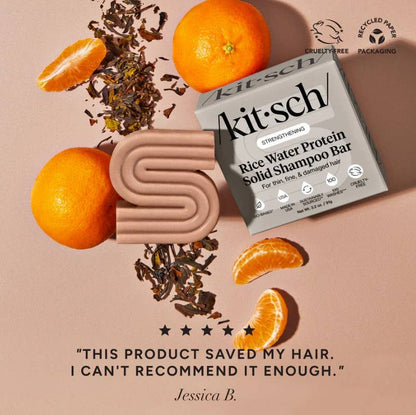 KITSCH Rice Water Shampoo & Conditioner Bar Combo for Hair Growth