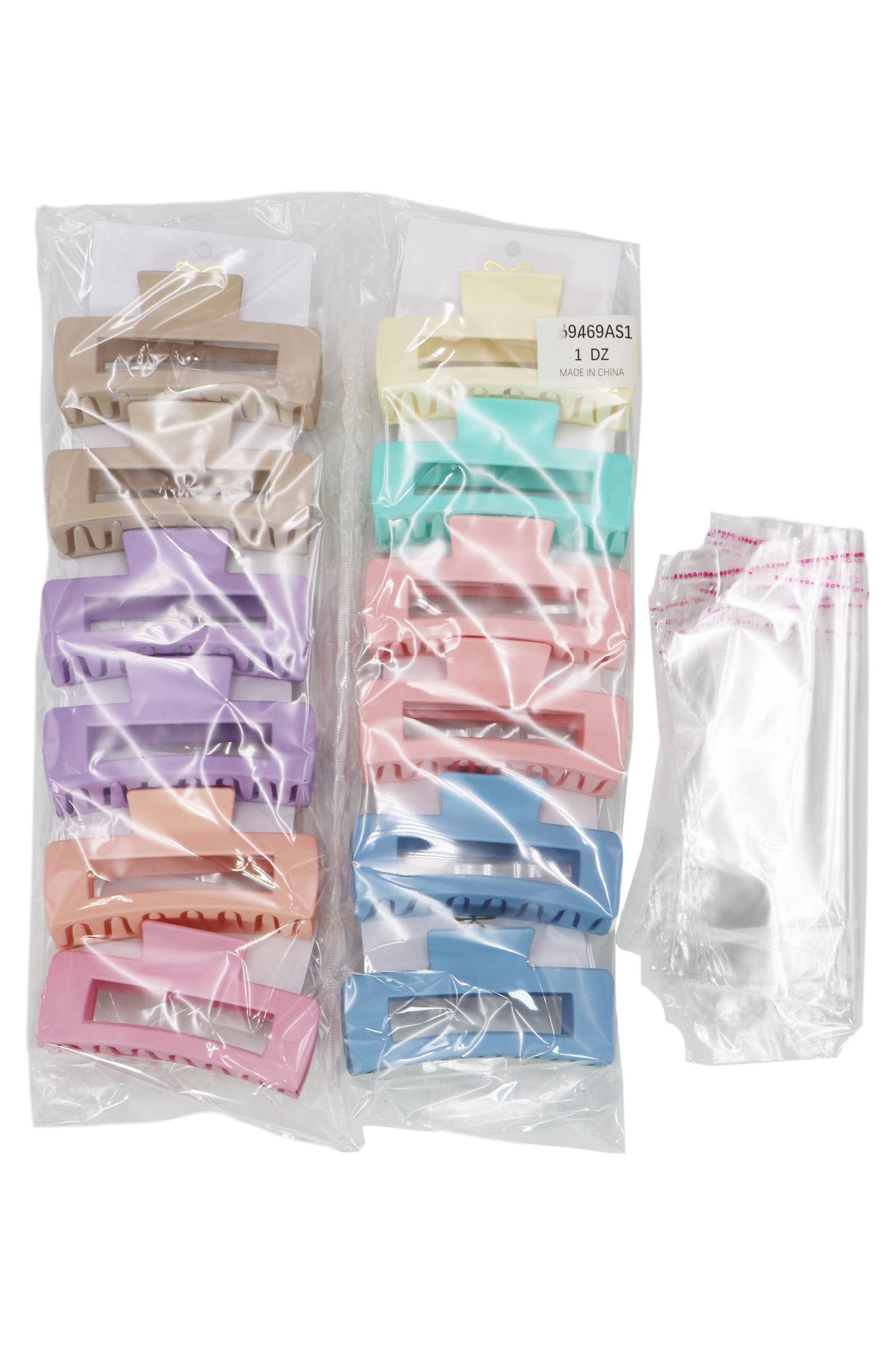 Wide Block Matte Solid Y2K Hair Claw Clips 12-Pack Assorted