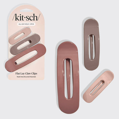 KITSCH Flat Lay Claw Clip 3-Pack Ultra Glossy - Terracotta