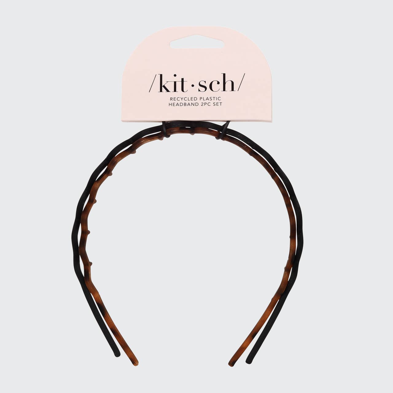 Zig Zag Headband 2-Pack for Hair Styling - Black & Tortoise