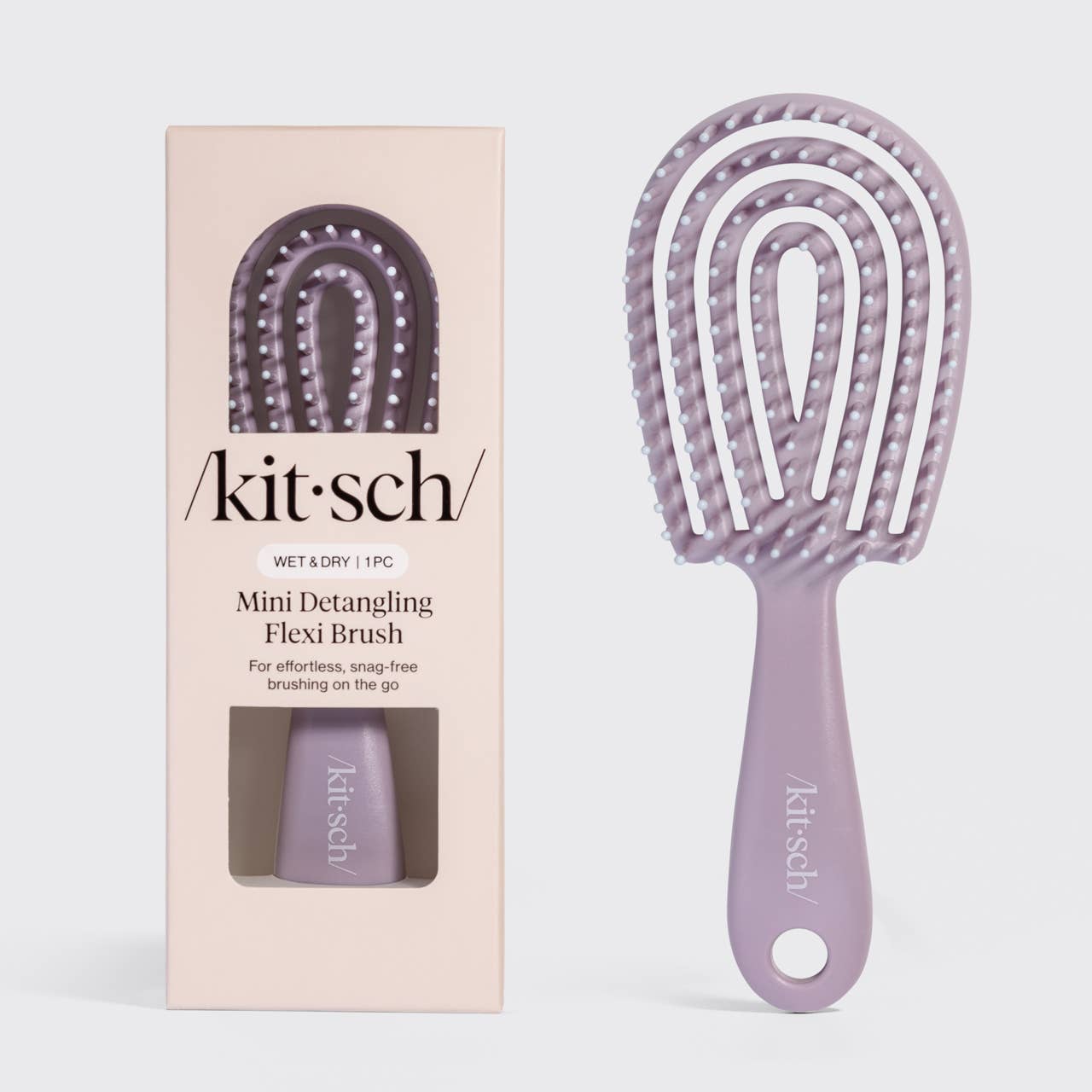 KITSCH Mini Soft Violet Detangling Flexi Brush for All Hair Types