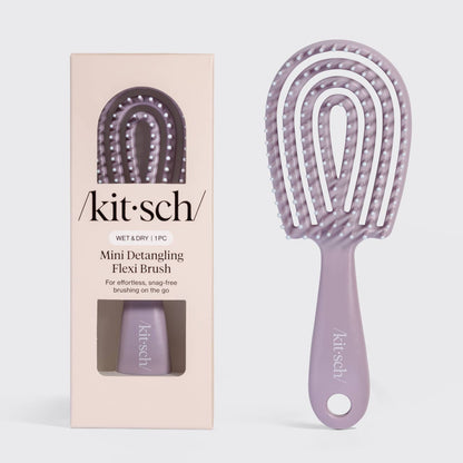 KITSCH Mini Soft Violet Detangling Flexi Brush for All Hair Types