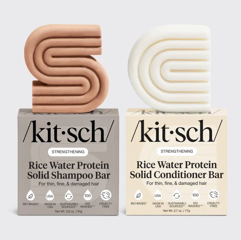 KITSCH Rice Water Shampoo & Conditioner Bar Combo for Hair Growth
