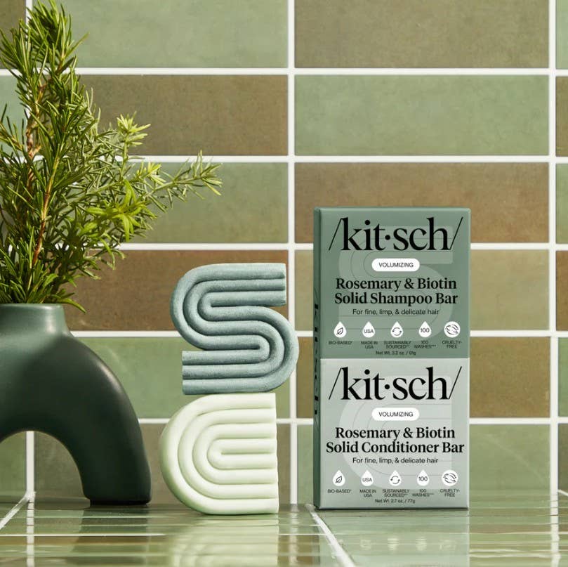 Rosemary & Biotin Volumizing Shampoo & Conditioner Bar Combo for Hair Growth