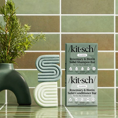 Rosemary & Biotin Volumizing Shampoo & Conditioner Bar Combo for Hair Growth