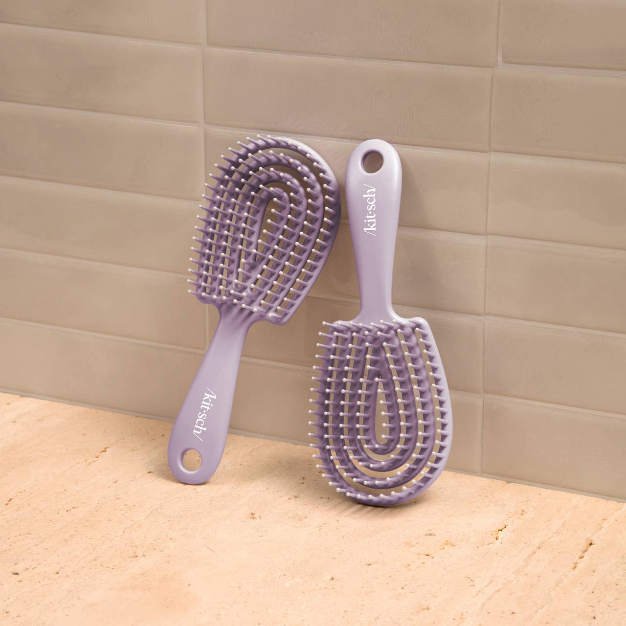 KITSCH Mini Soft Violet Detangling Flexi Brush for All Hair Types