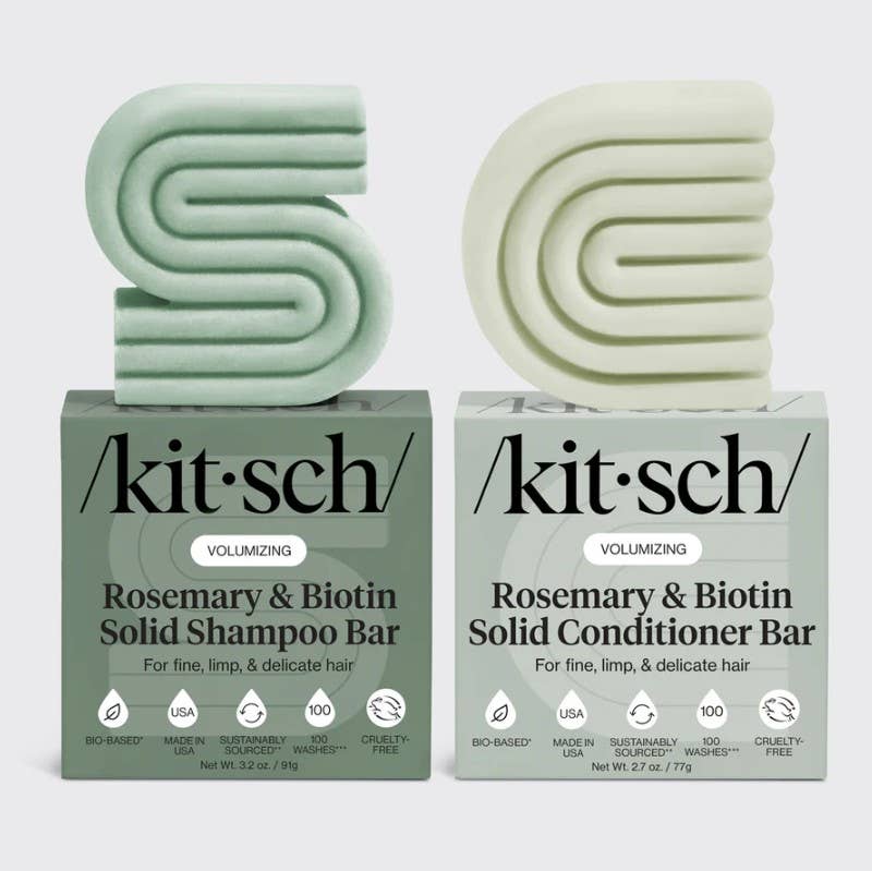 Rosemary & Biotin Volumizing Shampoo & Conditioner Bar Combo for Hair Growth