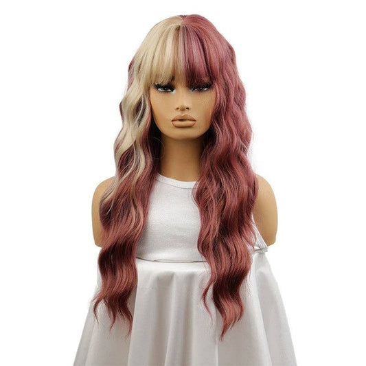 Colorful Bangs Long Wave Synthetic Wig with Bangs 26" - Style 3