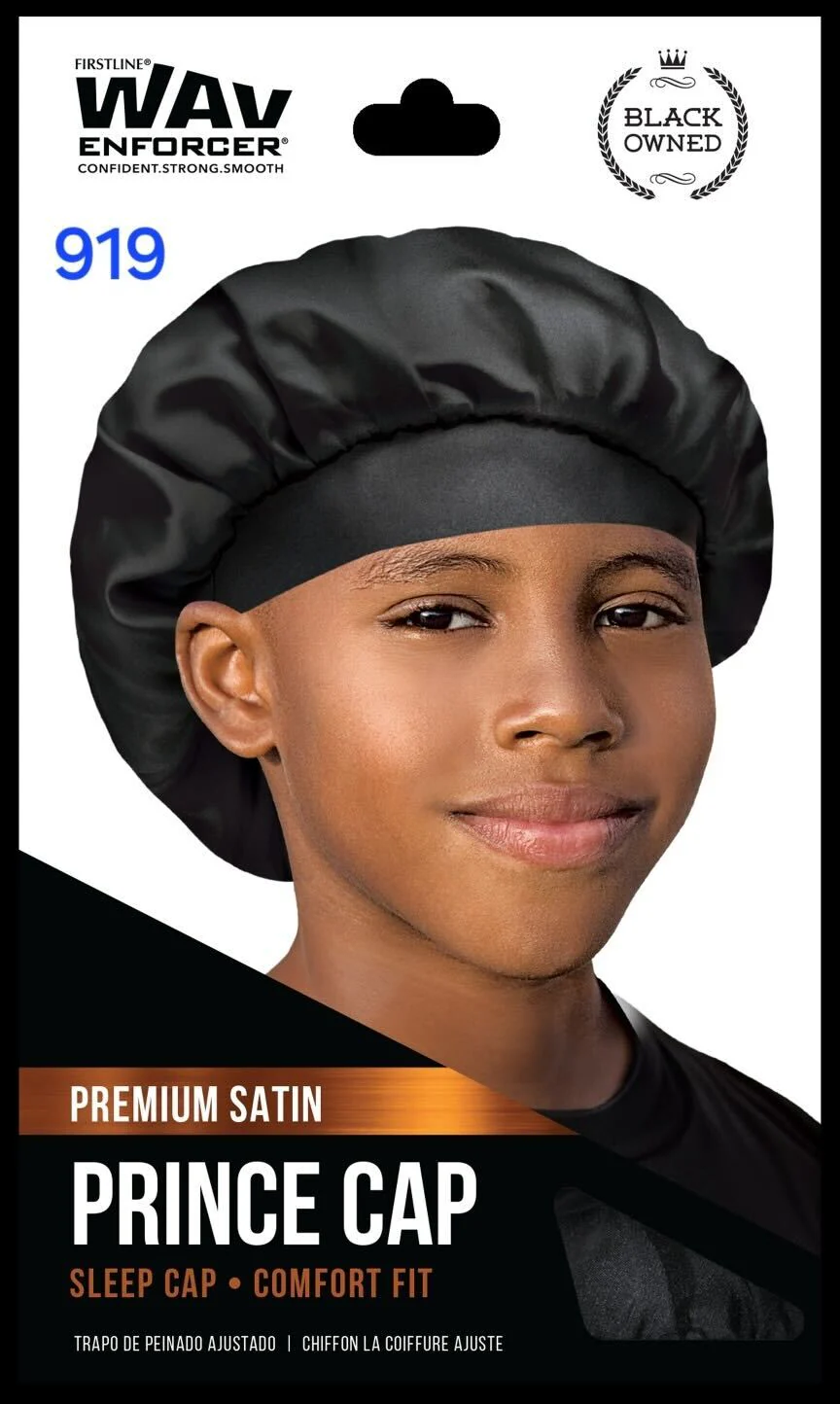 WavEnforcer Prince Cap Bonnet Black