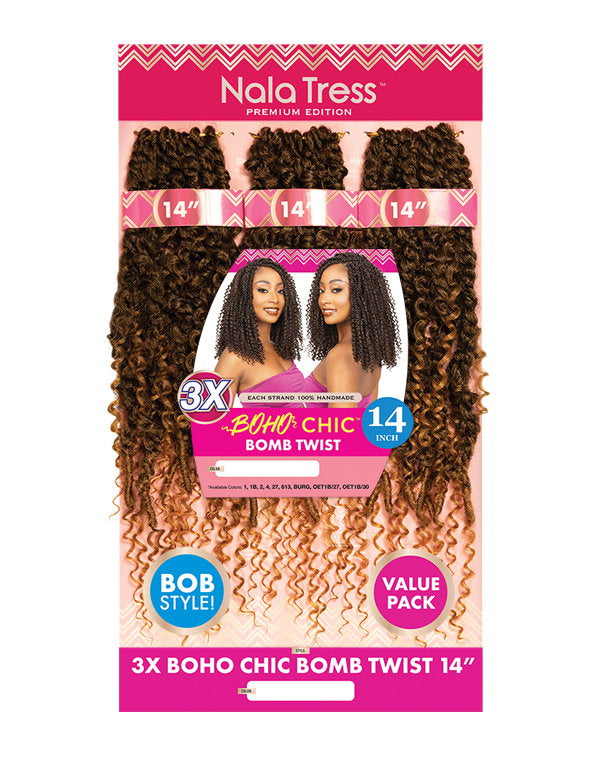 3X Boho Chic Bomb Twist 14′′ - Janet Collection