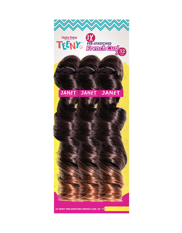 3x Teeny Pre-Stretched French Curl 32"